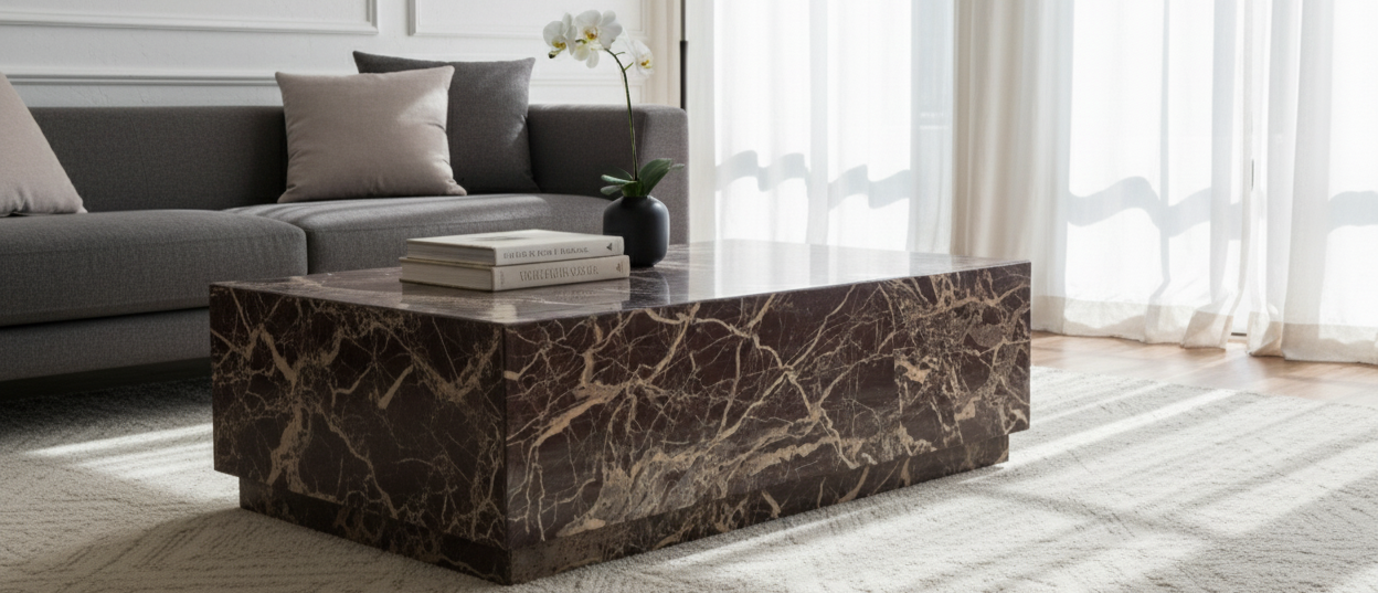 Red Agate Marble Plinth