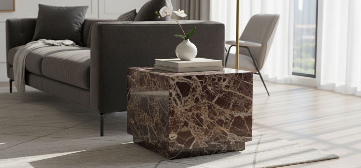 Red Agate Marble Plinth