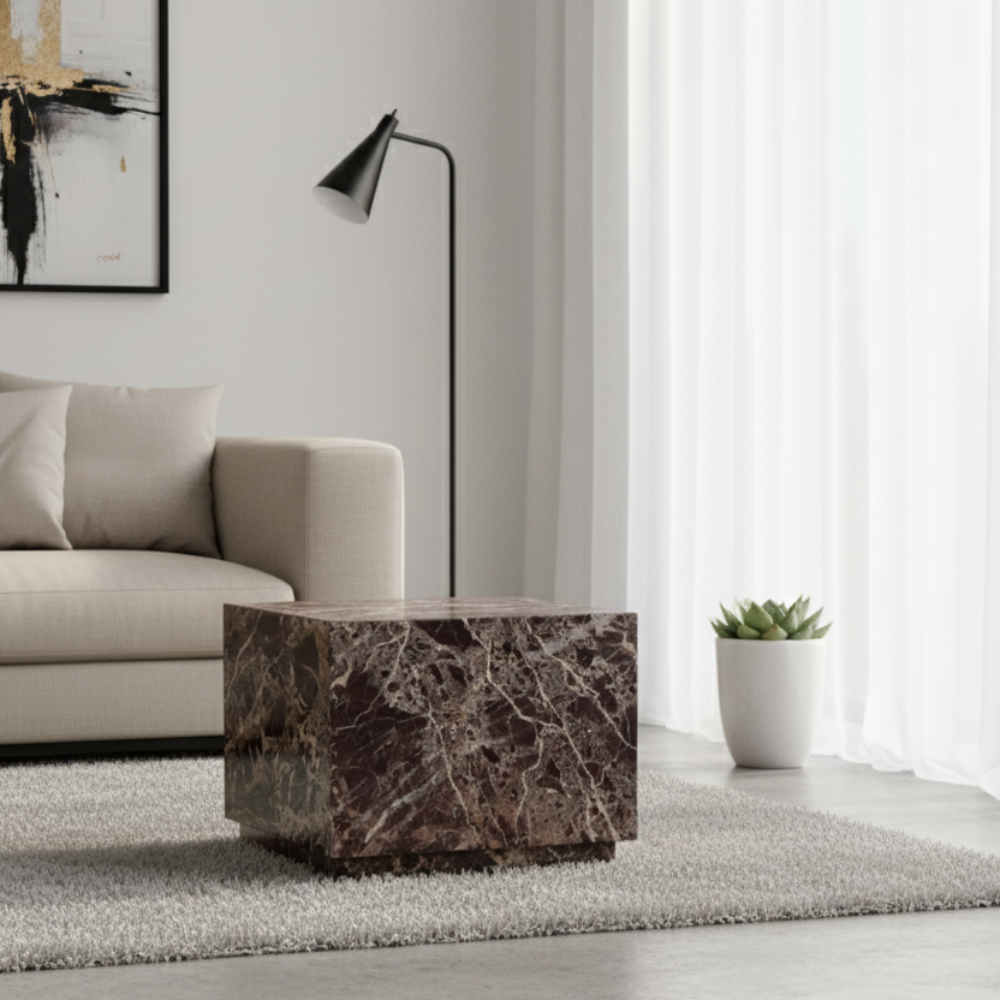 Red Agate Marble Plinth